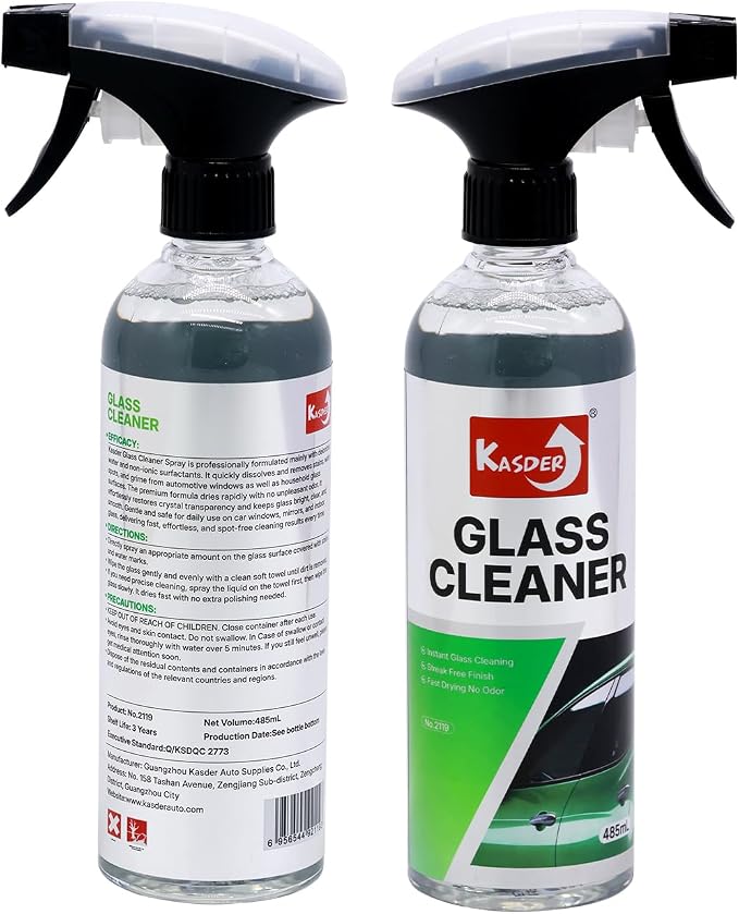 Auto Glass Cleaner Spray, Ammonia-Free Streak-Free Window Cleaner, Oil Film Bug Grime Remover, Safe for Tinted Windshield, Car Mirror Navigation Screen for Truck RV Motorcycle