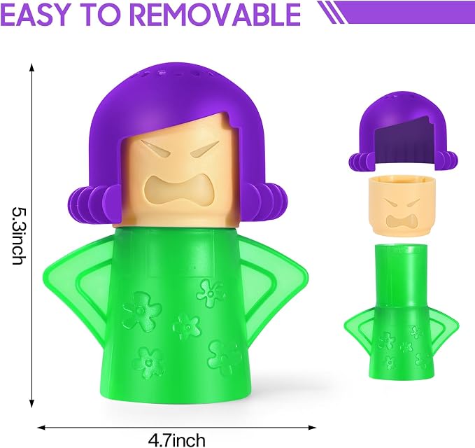 Spardar Angry Mama Microwave Oven Steam Cleaner, 2 Pack Microwave Cleaner for Kitchens, The Fun and Easy Way to Cleaning work with Amazing Results
