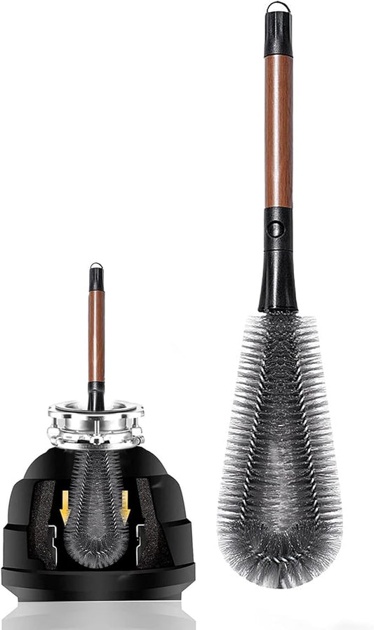 2-in-1 Garbage Disposal Brush with Gap Cleaner, 14" Extra Long Handle Cleaning Brush for Removing Residue, Odor, Build-Up, Universal Kitchen Sink Drain Cleaner (Walnut Color)