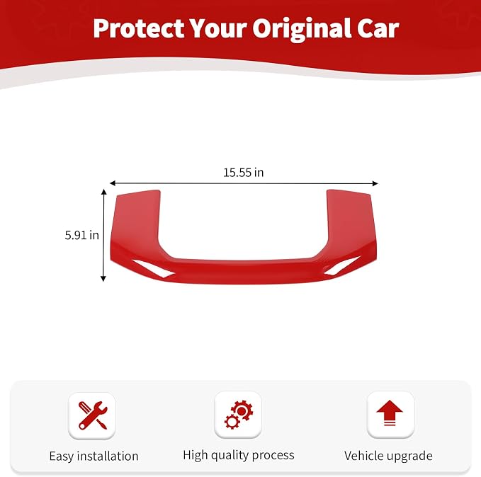for RAM Center Dashboard Storage Bin Trim Cover Fit for RAM 2018-Present Red Interior Accessories