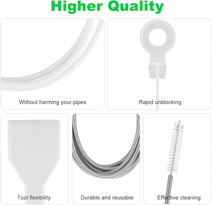 8 PCS Refrigerator Drain Cleaning Tool - Fridge Water Line Cleaner Kit with Long Tube Brush Cleaner, Water Dispenser Cleaning Kit