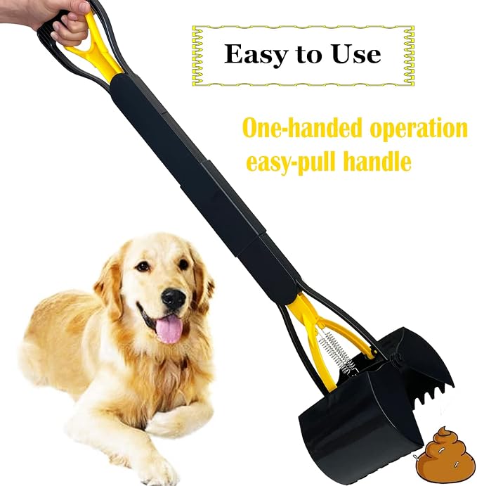 ienjoyed 2-Pack Pooper Scooper for Large Small Dogs Heavy Duty, 32" Long Handle Poop Scoop for Yard, Grass, Gravel, Dog Poop Grabber with High Strength Material and Durable Spring