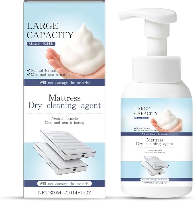 Mattress Cleaner Foam Spray - Stain Remover, No-Rinse | Helps remove urine, pet & yellow spot stains from pillows, couches, upholstery & fabric; dry cleaning agent, 10.14 fl.oz