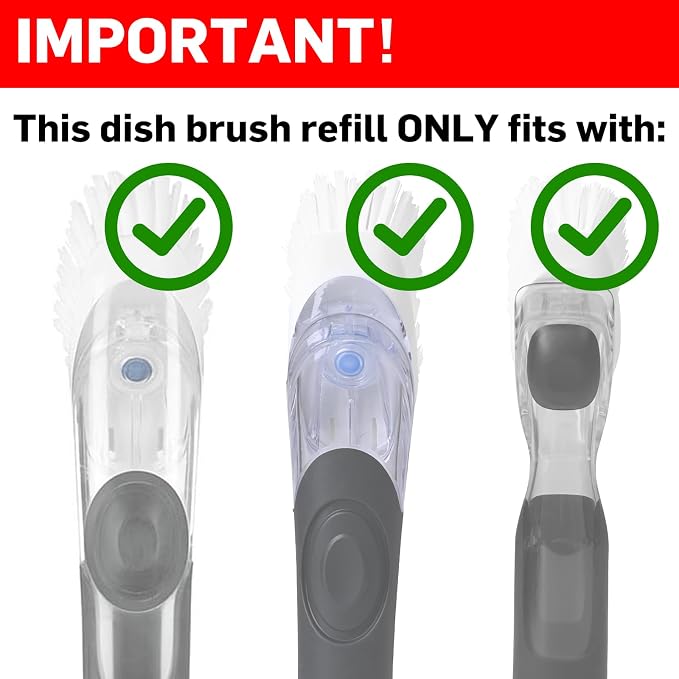 Dish Brush Refill, 8 Pack Soap Dispensing Dish Brush Refills, Dish Brush Replacement Head, Brush Dispenser Refill Fits Soap Dispensing Handle