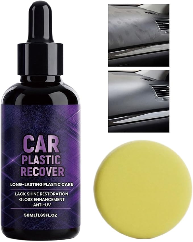 Automotive Trim Restorer – 50ml Quick Ppolish Solution, Ssurface Reviver Fluid, Protective Shine Coating Agent | Interior Exterior Care for Vehicle Dashboard Panel Headlamp Detailing Applications