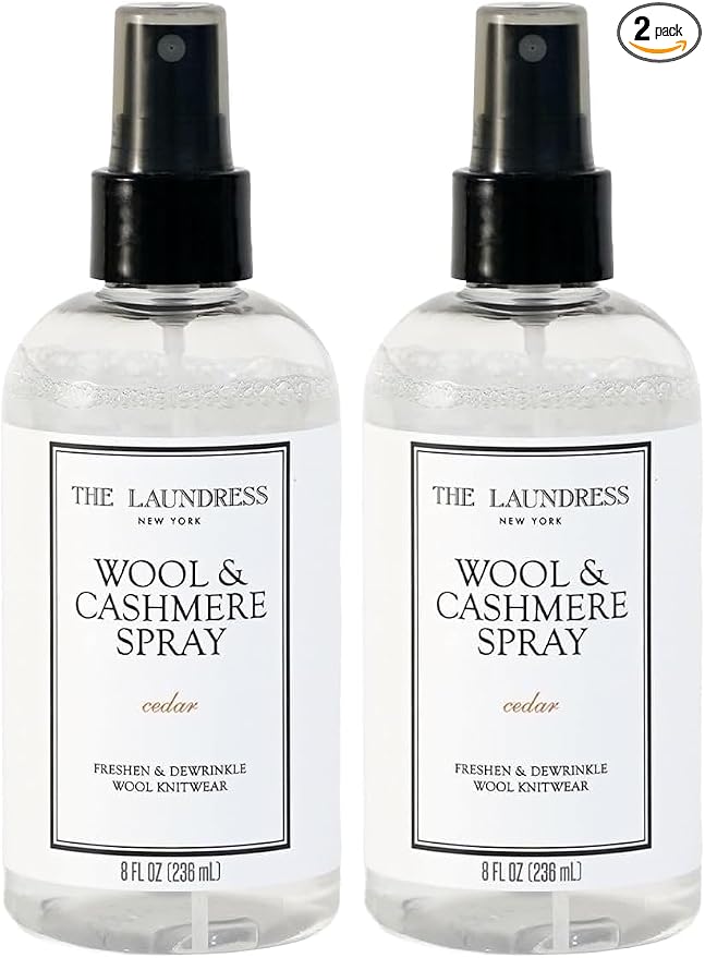 The Laundress Wool and Cashmere Fabric Spray, Wool Dewrinkle Spray, Upholstery and Linen Spray, Fabric Refresher, Cedar Scent, 8 Fl Oz (Pack of 2)