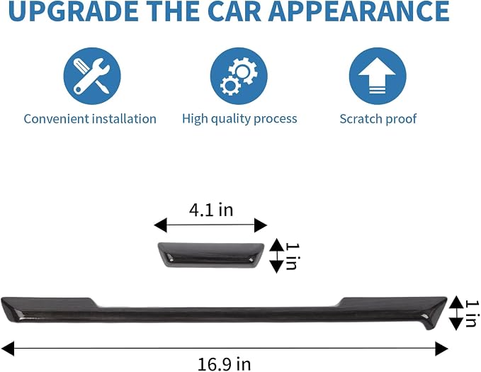 Center Dashboard Trim for Chevy Silverado 2022+, Black Wood Grain Dash Panel Cover, ABS Interior Decorative Overlay, Peel & Stick Installation (2PCS, Non-Replacement)