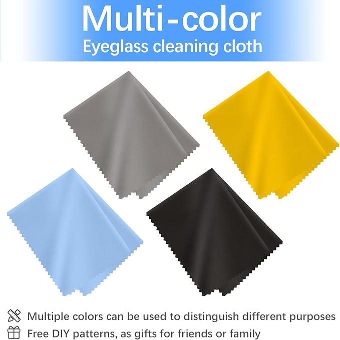 80 Pack Microfiber Cleaning Cloth for Glasses, Multi-Color Eye Glasses Cleaning Cloth Bulk 6"x7" Microfiber Cleaner Lens Cloths for Eyeglasses, Camera Lenses, TV Screens, Cell Phones and Laptops
