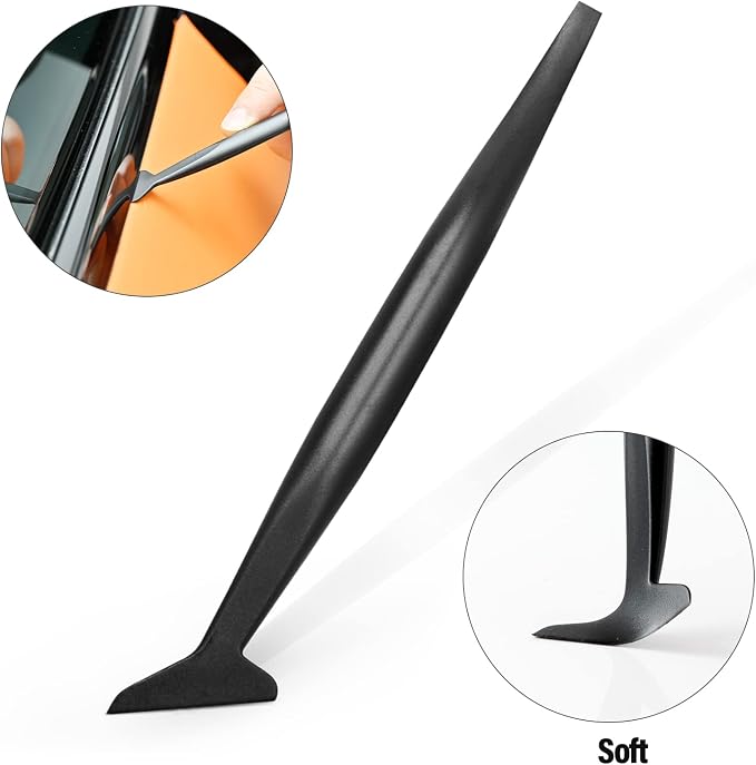 Gomake Vehicle Vinyl Wrap Window Tint Film Tool Kit Include 4 Inch Felt Squeegee, Retractable 9mm Utility Knife and Blades, Zippy Vinyl Cutter and Mini Go Corner Squeegee for Car Wrapping (5 Tools)