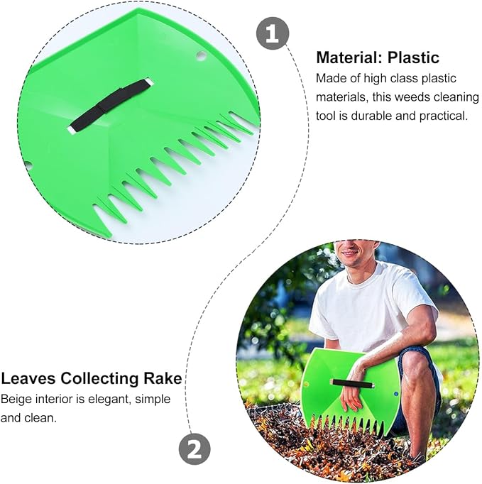 POPETPOP 2pcs Leaves Collector Sweeping Rakes Rakes Garden Cleaning Tools Leaves Cleaning Clip Snow Brush for Car Snow Removal Spade Shovel Winter Helper Elastic Band