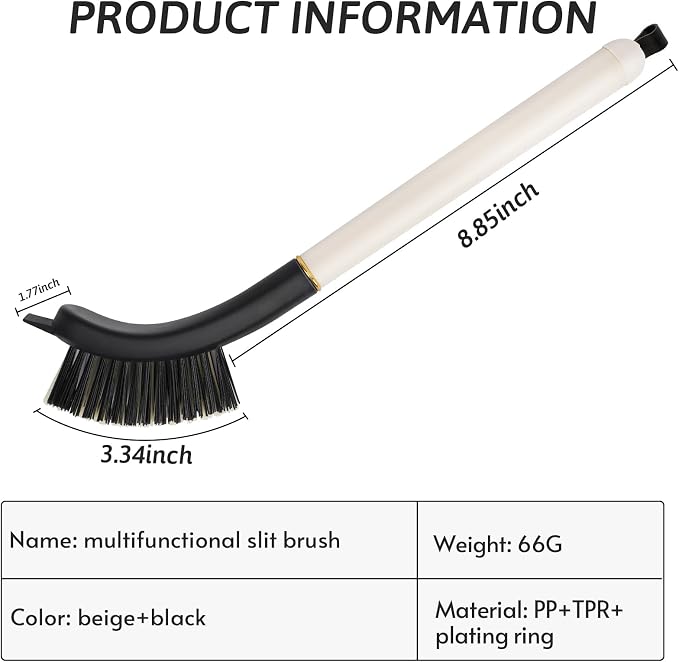 Crevice Cleaning Brush, Hard Bristle Grout Brush Gap Cleaner Tool for Tight Groove Spaces, Kitchen, Bathroom, Sliding Shower Door, Faucets Corners, Tiles, Sink and Windows Track