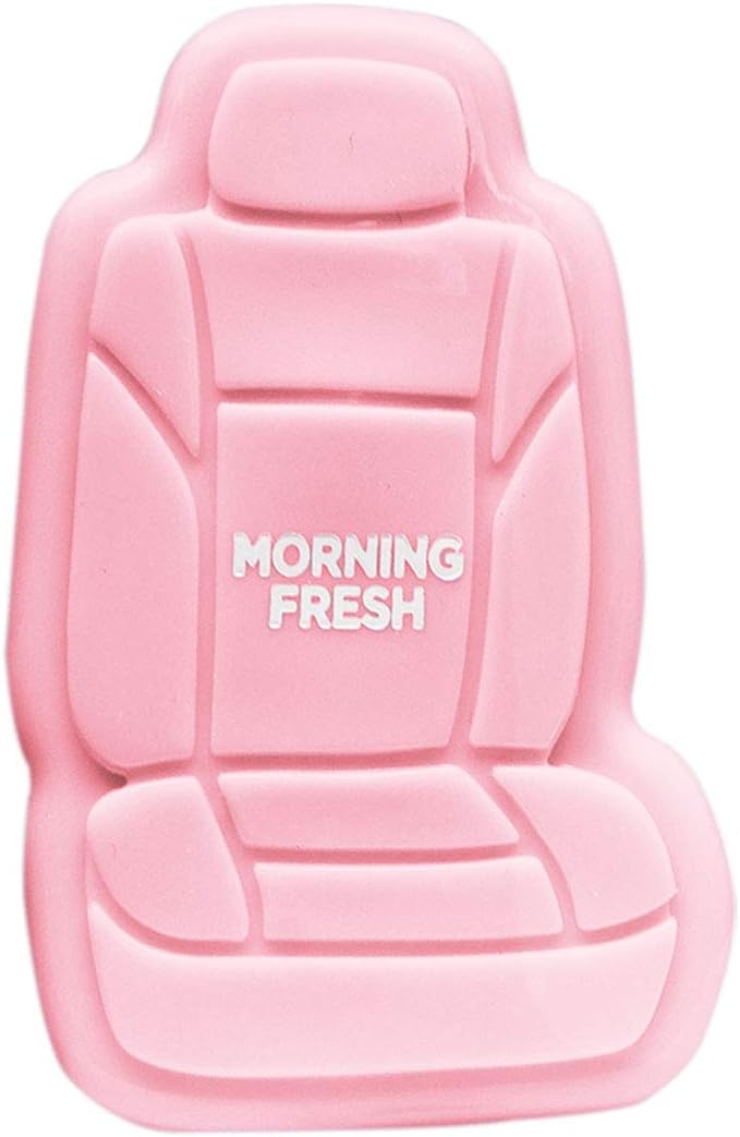 FH Group Morning Fresh 3D Scented Air Freshener 1-Pack Clip-On Non-Toxic, Plastic Alcohol-Free Fragrance Oil Car Seat Shape Long Lasting for Cars, SUVs, Closets, Small Spaces, etc. Pink