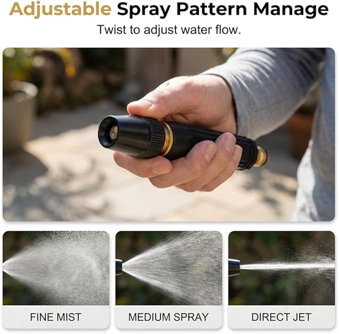 2026 New Heavy Duty Adjustable Twist Hose Nozzle Jet Nozzle, High Pressure Powerful Cleaning Spray Evenly, Jet Nozzle for Outdoor Cleaning, Watering Plants and Car Washing