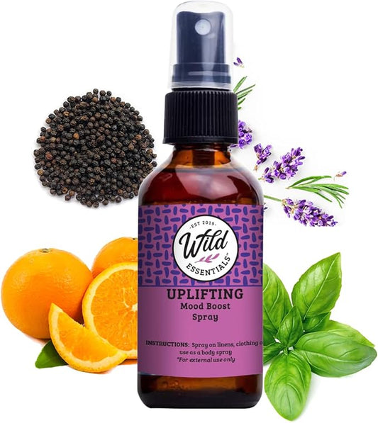 Wild Essentials All Natural Essential Oil Sprays, 2 Ounce, 60ml, Organic Witch Hazel, Aromatherapy, Made in USA