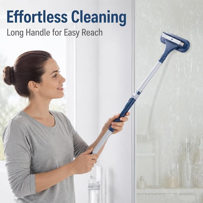 Window Screen Cleaning Brush, 2026 Upgraded 3 in 1 Mesh Cleaner Brush, Window Screen Cleaner Tool with Squeegee, Multifunctional Screen Brush, Double Sided Wet & Dry Dual Use (Blue )