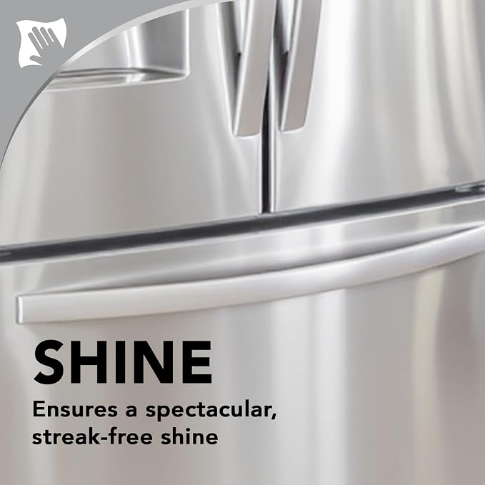Weiman Stainless Steel Cleaner & Polish, Anti Fingerprint Spray Stainless Steel Cloth, Water Spots & Grease, No Streaks or Residue, Safe for Metal Polish, Chrome, Appliances, Fridge, Sinks & Grills