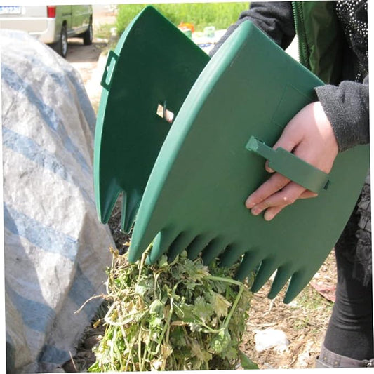 Garden Rakes,Leaf Rake Scoops Garden Cleaning Rubbish Leaf Collector Grabs with Leaf Claws for Weed Easy Picking Up