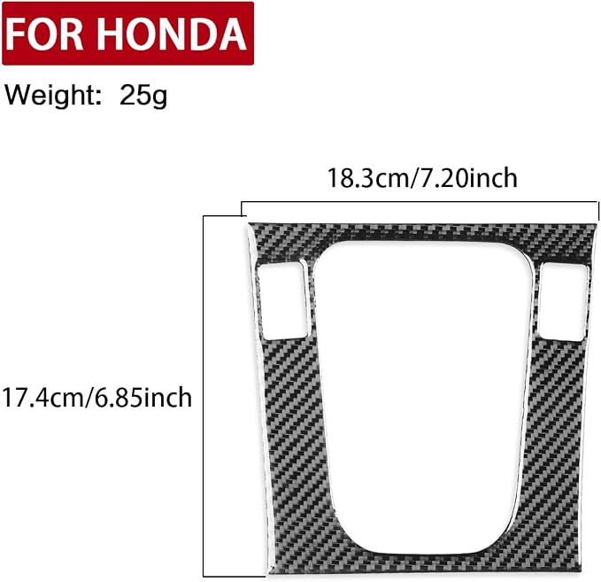 Real Carbon Fiber Trim for Honda Accord Accessories | for 2003 2004 2005 2006 2007，Gear Shifting Panel Cover，Interior Dash Panel，Thick Overlay Sticker Decal