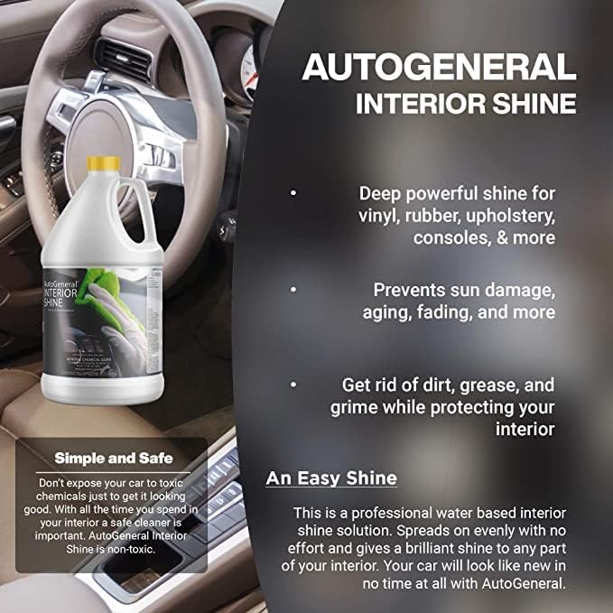 AutoGeneral Interior Shine Car Polish - Auto Detailing - Shine and Protect Car Vinyl, Plastic, and Rubber - Commercial & Residential Use - 55 Gallon Drum