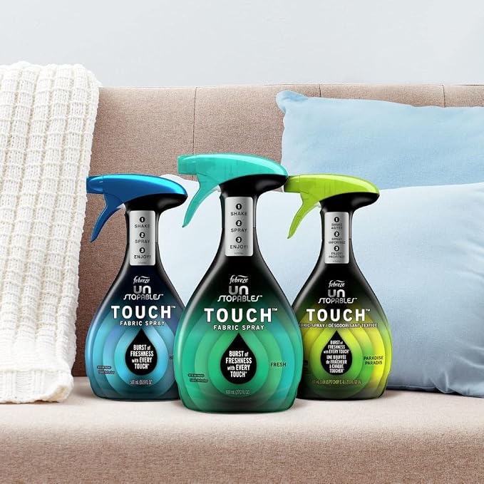 Febreze Unstopables Touch Fabric Spray and Odor Eliminator, Paradise, 27 oz