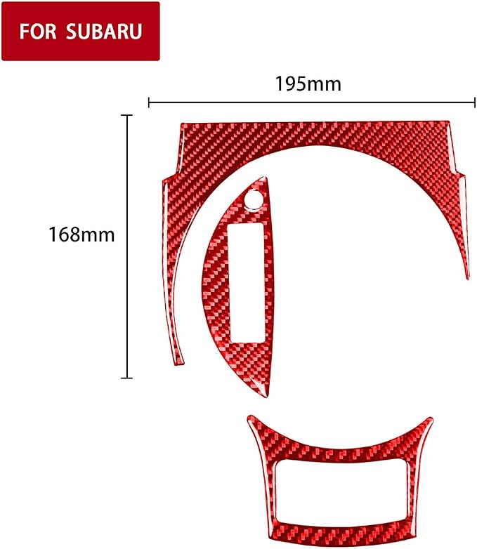 Red Real Carbon Fiber Interior Accessories Gear Shifting Box Panel Trim Stickers Car Decals Compatible with Subaru BRZ/Scion FR-S/Toyota 86 2016 2017 2018 2019 2020