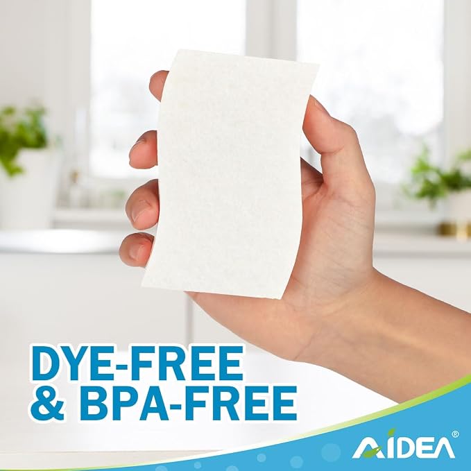 AIDEA Sponges Kitchen, 9Count, Non-Scratch Scrub Sponge, Natural Sponge for Non-Stick Cookware, Cellulose Sponges for Dishes, Cleaning Power for Kitchen, Bathroom, Household