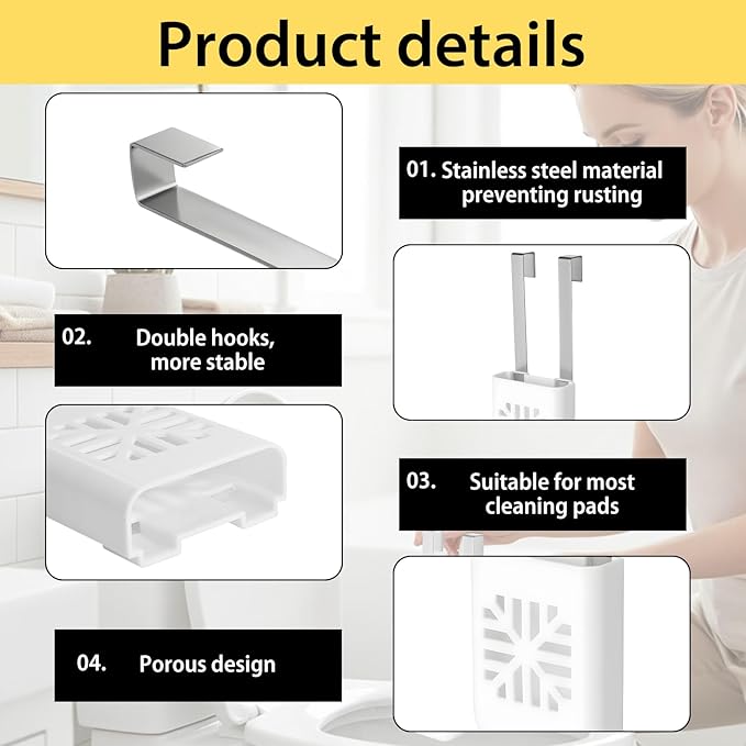 Toilet Tank Tablet Holder, Versatile Toilet Bowl Hanging Cleaner and Deodorizer Hanger, Prevents Flapper Jams & Residue, Extends Life of Drop-In Cleaner Tablets -2PCS