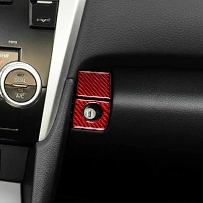 Real Carbon Fiber Trim for Toyota Camry Accessories | for 2012 2013 2014 Co-Pilot Storage Box Switch Frame Interior Thick Overlay Decal