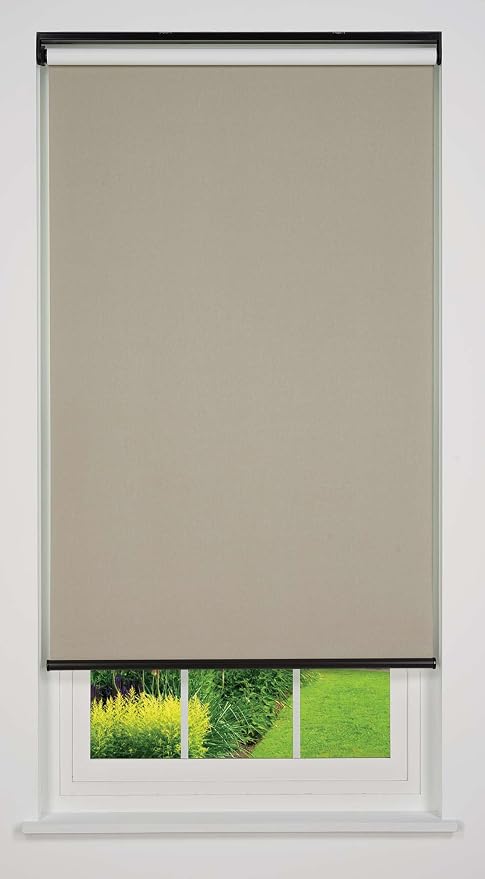 Customizable Cordless Blackout Sierra Collection Roller Shade, Taupe 30" to 35" W X 48" H (Arrives 1/4" Narrower)