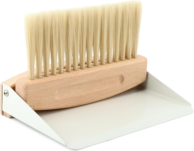 Mini Dustpan and Brush Set,Small Beechwood Dust Pan and Brush Set,Portable Cleaning Broom with Dustpan Combo Set with Natural Sisal
