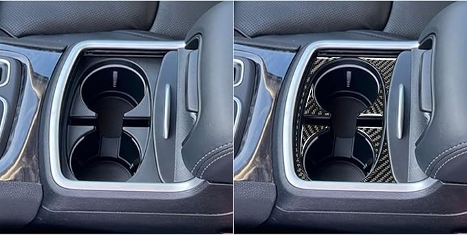 Real Carbon Fiber Trim for Chrysler 300 Accessories | for 2015-2023 300C 300S Limited/Touring Central Control Cup Holder Panel Sticker Interior Thick Overlay Decal