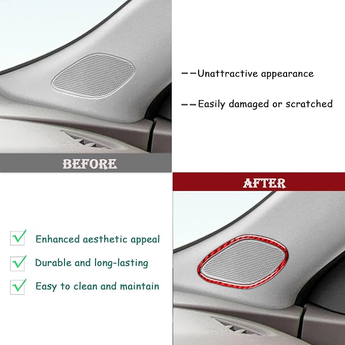 Real Carbon Fiber Trim for Chevy Malibu 9th Gen Accessories | for 2016-2022 A-Pillar Horn Panel Frame Sticker Interior Thick Overlay Decal