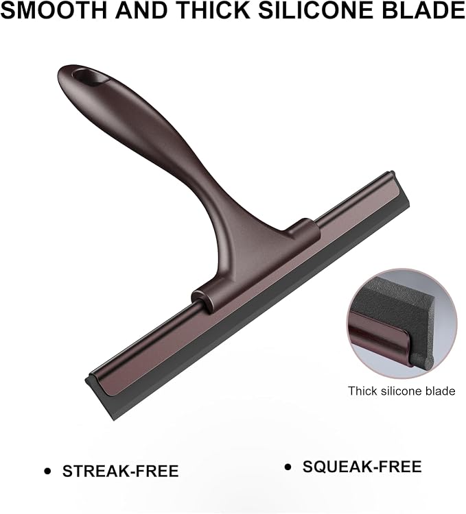SetSail Squeegee for Shower Glass Door, 10 Inches, Bronze | Stainless Steel Squeegee for Shower Glass Door, All-Purpose Window Squeegee for Shower Mirror Bathroom Car Window Cleaning