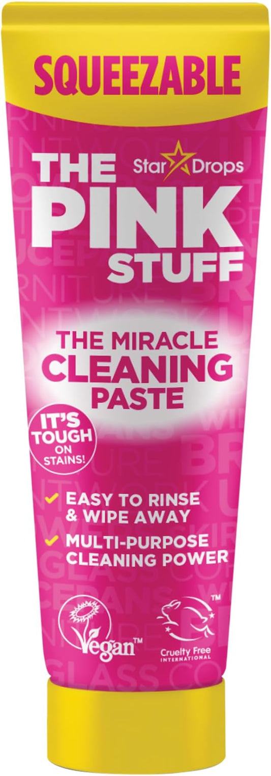 The Pink Stuff The Miracle Squeezable Cleaning Paste 300g Easy to Rinse Multi Purpose Cleaner for Kitchen Bathroom Cooktops Tiles Sinks Showers and More