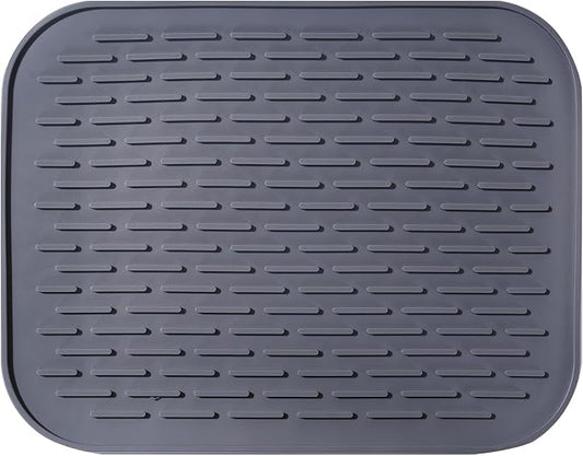 Dish Mat Silicone Dish Drying Mats Works For Drying Stemware Cocktail Glasses Silverware Pots Pans Knives and Dish Rack for Kitchen Counter Sink Bar Pads Easy to Clean (11.5" x 9.1")