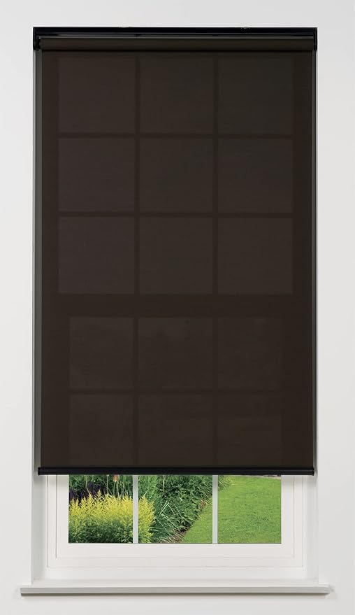 Cordless 5% Solar Screen Standard Roller Shade, Shadow 70 W x 78 H (Arrives 1/4" Narrower)