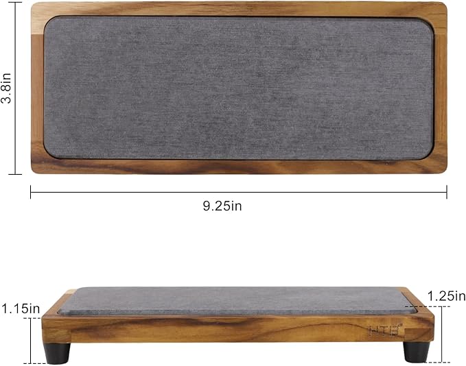 HTB Teak Instant Sink Caddy Organizer, Absorbing Stone Bathroom Tray Grey | Teak, Keep Dry, Caddy Organizer, Water Absorbing Stone, Non-Slip, Bathroom, Quick Drying, Grey