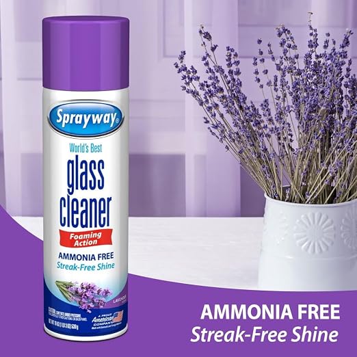 Sprayway, Glass Cleaner, Ammonia Free Lavender Scent 19 Ounce