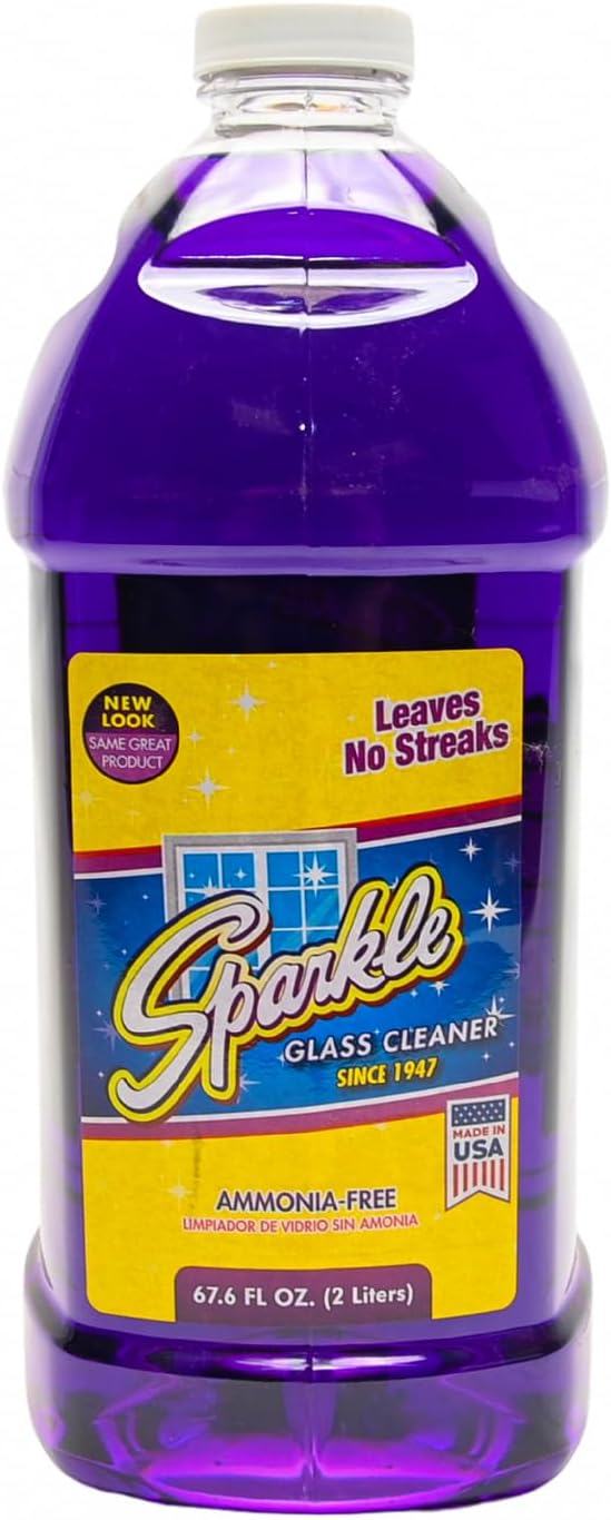 Sparkle Ammonia-Free Glass Cleaner Refill, Heavy Duty Streak-Free Window & Mirror Cleaner Spray, Original Formula, 2L Bottle (Pack of 1)