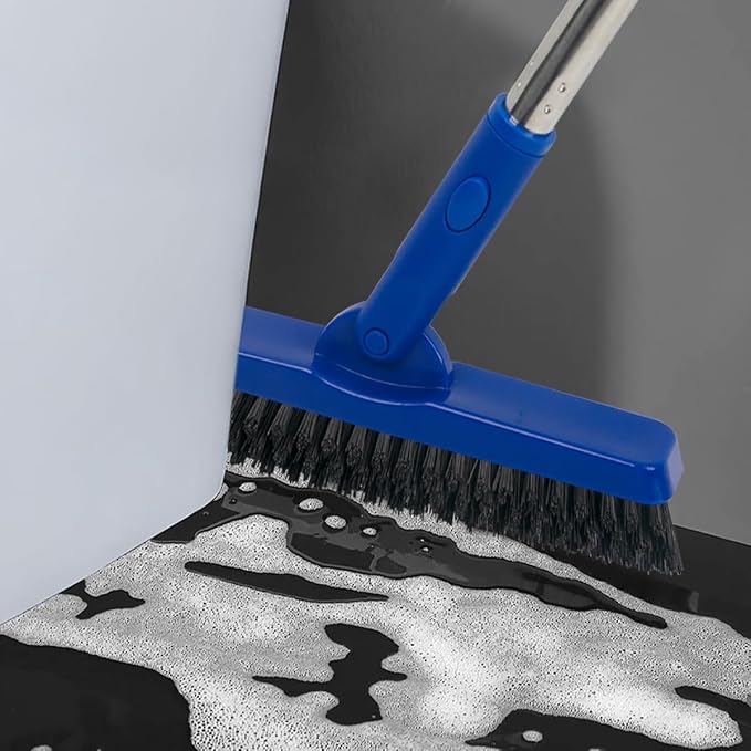 CELOX Grout Brush with Long Handle, Tile Grout Cleaner Brush for Tile Floors, for Shower Tile, for Cleaning Grout, Blue