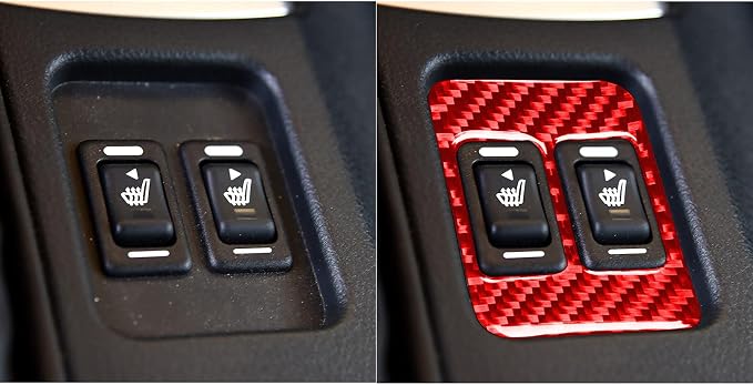 Real Soft Carbon Fiber Trim Sticker Interior Compatible with Subaru BRZ 2016 2017 2018 2019 2020 Car Decoration Seat Heating Button Panel Cover Accessories Decals