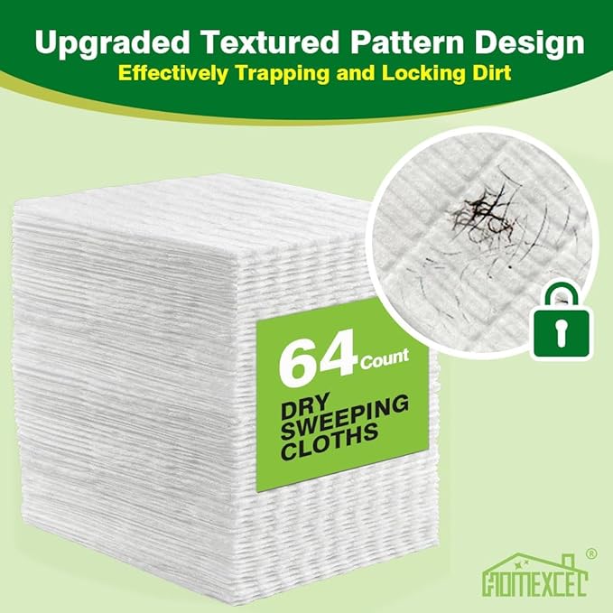 HOMEXCEL Dry Sweeping Cloths Pads Compatible with Swiffer Sweeper, Disposable Duster Refills Mop Pads for Floor Mopping and Cleaning, 120 Count-8 " x 10.4 " Pads Refills-Not Include The Mop