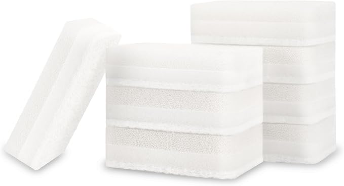 S&T INC. Dish Sponge, 8 Pack for Sponges Kitchen Refill, Multipurpose Cleaning and Dish Scrubber for Kitchen and Home, 4.3 Inches x 2.8 Inches x 1 Inch, White