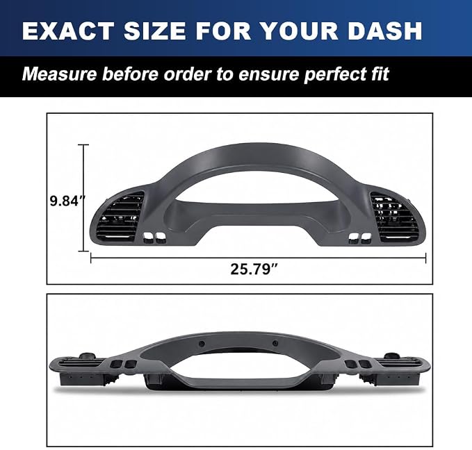 PIT66 Dash Panel Bezel Fit Dodge Sprinter 2002-2006 With A/C Nozzle Left | Dash Panel Bezel Compatible with Dodge Sprinter 2002-2006 LH Driver Side With A/C Nozzle Dash Board