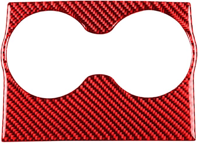 Rear Cup Holder Trim Fit for Dodge Charger/Chrysler 300 2011-2023 | Real Carbon Fiber | Accessories | Anti-scratch | Self-adhesive | Red