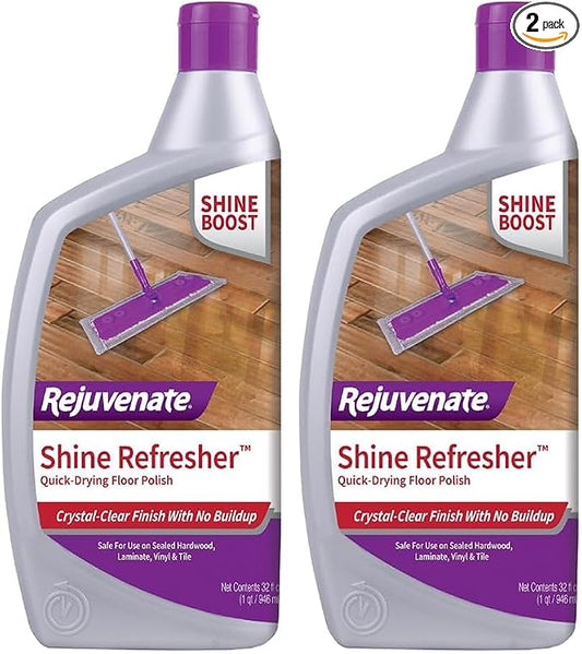 Rejuvenate Shine Refresher Floor Polish Renews Shine On Newer And Recently Restores Floors Including Sealed Hardwood,Laminate,Vinyl And Tile,32 Ounces,(Pack of 2)