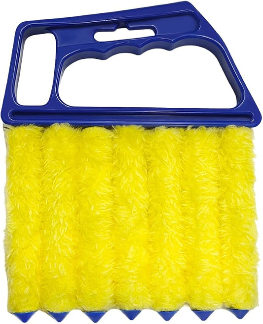DXNQ Blind Cleaner Duster Tool, Window Venetian Hand-held 7 Finger Dusting Cleaner Brush, Blinds Cleaning Brush Tool for Window Shutters Air Conditioner, Car Accessories (Blue)