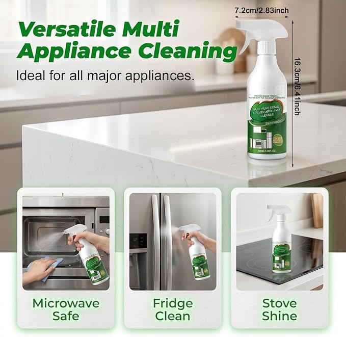 Multi-Purpose Enzyme Cleaner for Kitchen, 2026 Foam Cleaner Degreaser with Triple Enzyme Formula, PH Neutral Kitchen Appliance Cleaner for Stove Oven & Auto, Free Towel & Sponge (2set, 100ML)