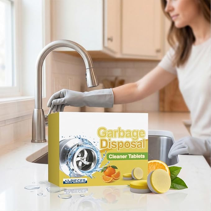 Garbage Disposal Cleaner Tablets, Foaming Tablets for Garbage Disposal, Gentle for Kitchen Drain Cleaning Care (2box)