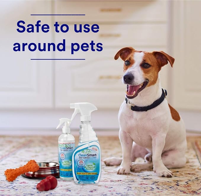 CleanSmart Daily Surface Cleaner and Pet-Safe Disinfectant, Kills 99.9% of Viruses, Bacteria, 23 ounce Bottle (Pack of 2)